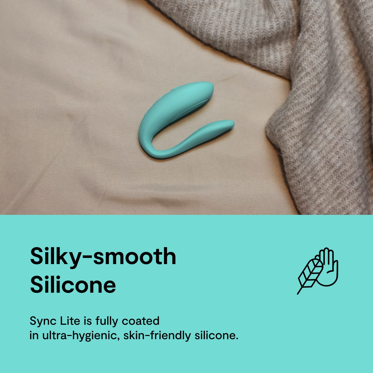We-Vibe Sync Lite Couples Vibrator - Rechargeable App-Controlled Wearable Adult Toy for Dual G-Spot & Clitoral Stimulation with 10 Vibration Speeds | Perfect for Long-Distance Play, Couples Bonding & Solo Pleasure | Aqua Blue