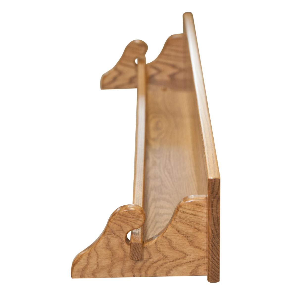 Amish Made RRD Mounted Quilt Rack with Shelf - Rustic Oak Wood Wall Hanger for Twin to King Blankets (30