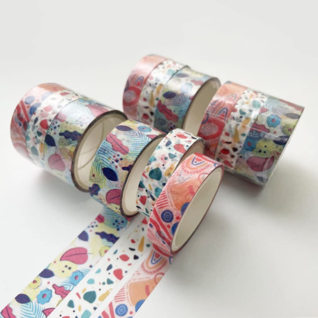 3-Pack DIY Decorative Masking Tape Set - Cute Scrapbooking, Collage & Stationery Supplies (Color B) - Perfect for Journals, Bullet Planners, Gift Wrapping & Craft Projects