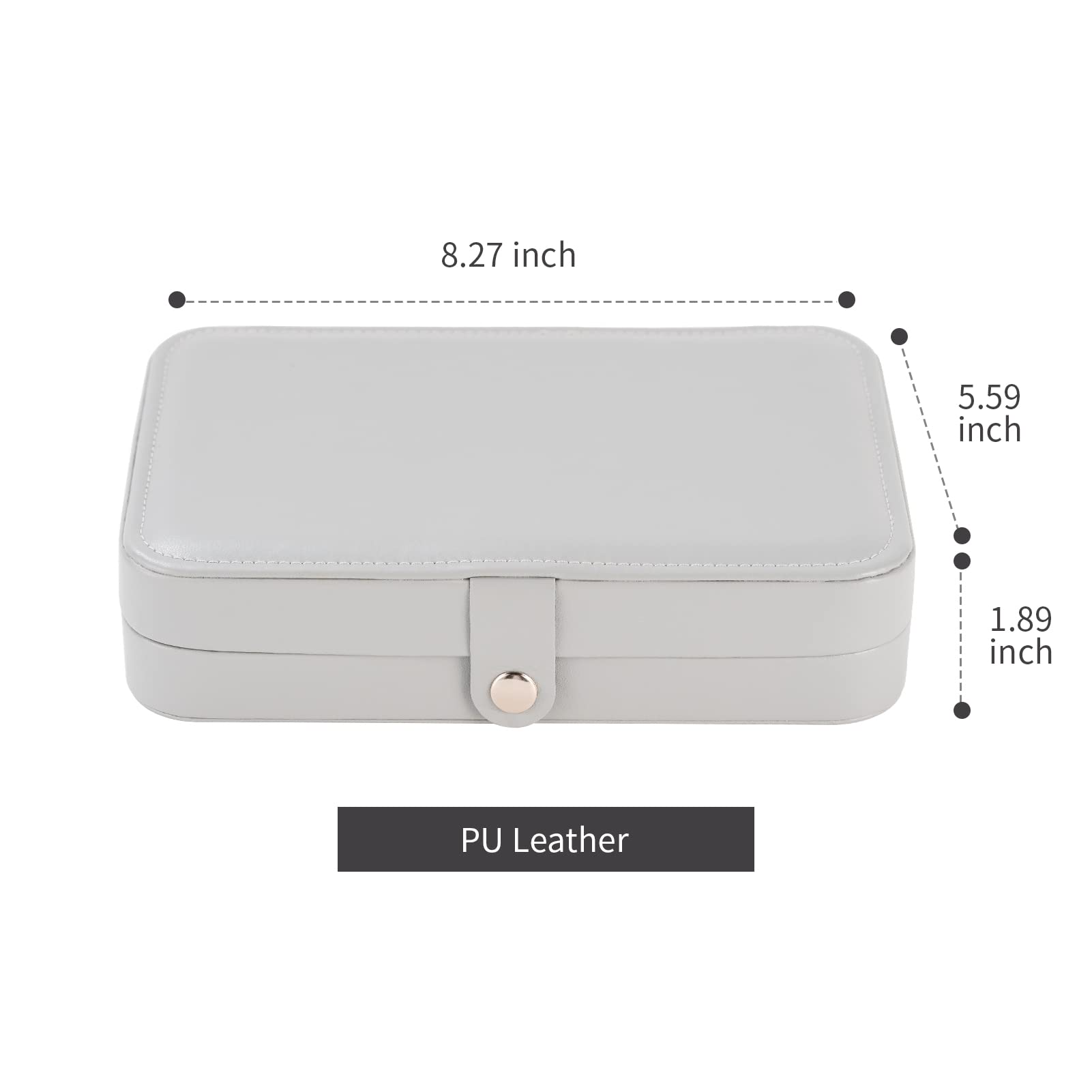 Smileshe Jewelry Box for Women & Girls - PU Leather Travel Jewelry Organizer Case with Portable Display Storage for Rings, Earrings, Necklaces & Bracelets - Perfect for Travel, Home & Gift Giving