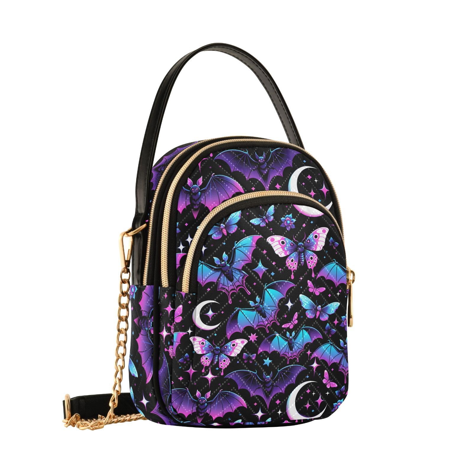 Trendy Quilted Crossbody Bag for Women - Gothic Skull Design Handbag with Phone Pocket | Perfect for Travel, Shopping & Everyday Use
