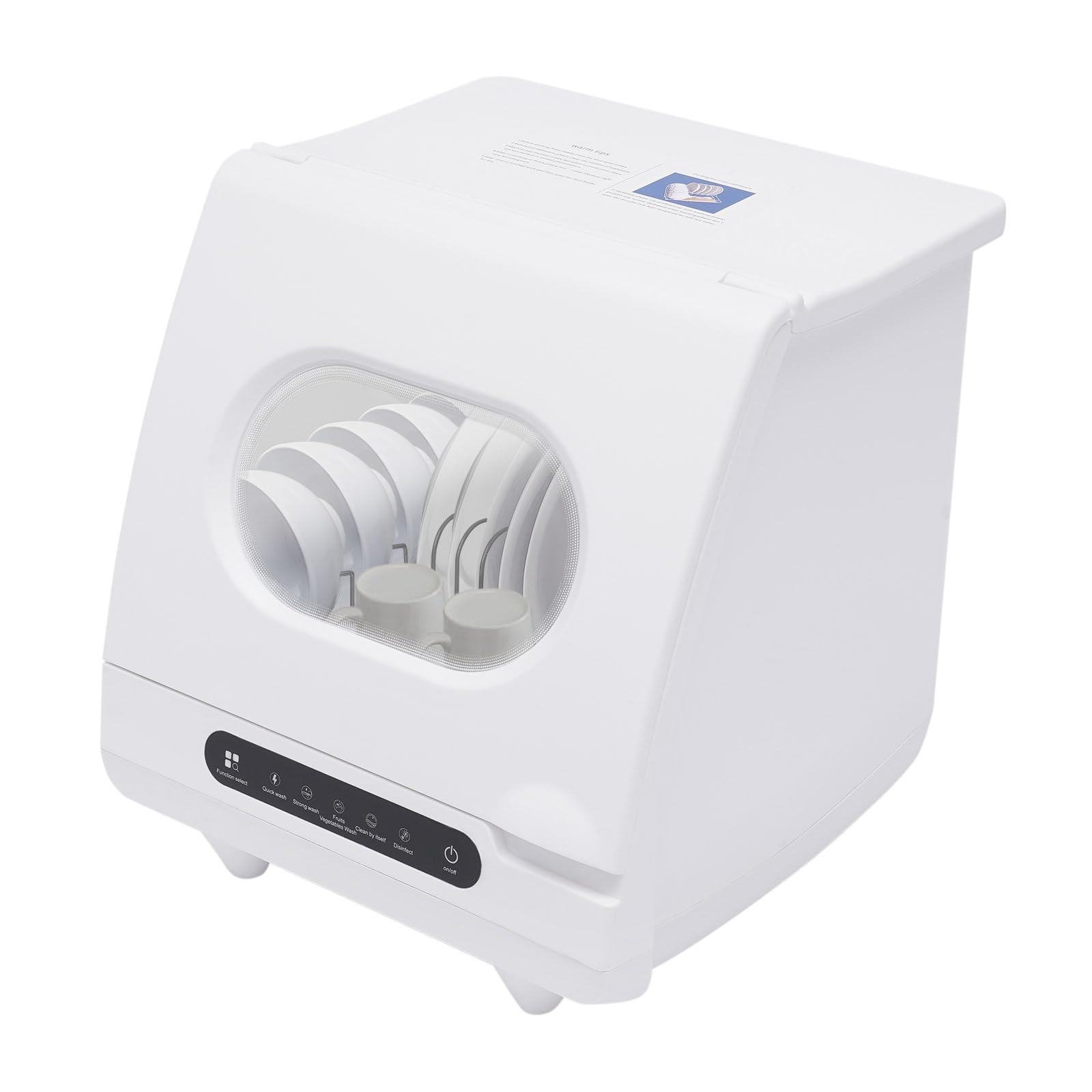 Portable Countertop Dishwasher with Built-in Water Tank - 1200W Compact Dishwasher with 5 Wash Programs & 360° Spray Arms for Deep Cleaning - Ideal for Small Apartments, Dorms, RVs, Boats & Camping - Perfect for Kitchenettes, Tiny Homes & Off-Grid Living