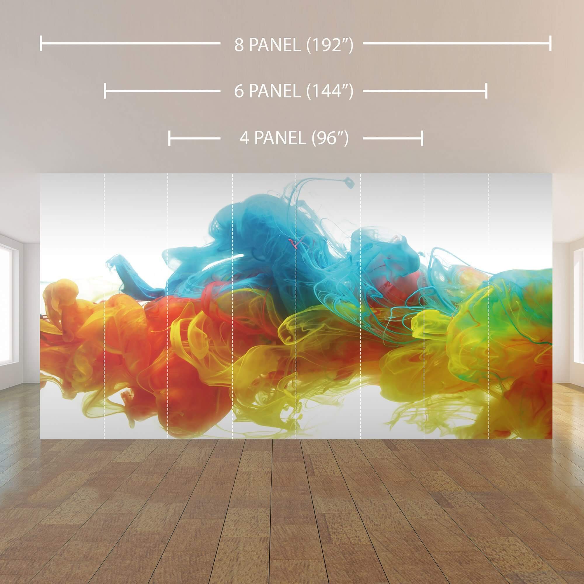 Blue and Orange Abstract Peel and Stick Removable Wallpaper Mural 8537 - Self-Adhesive Wall Art for Living Room, Bedroom, or Office Decor