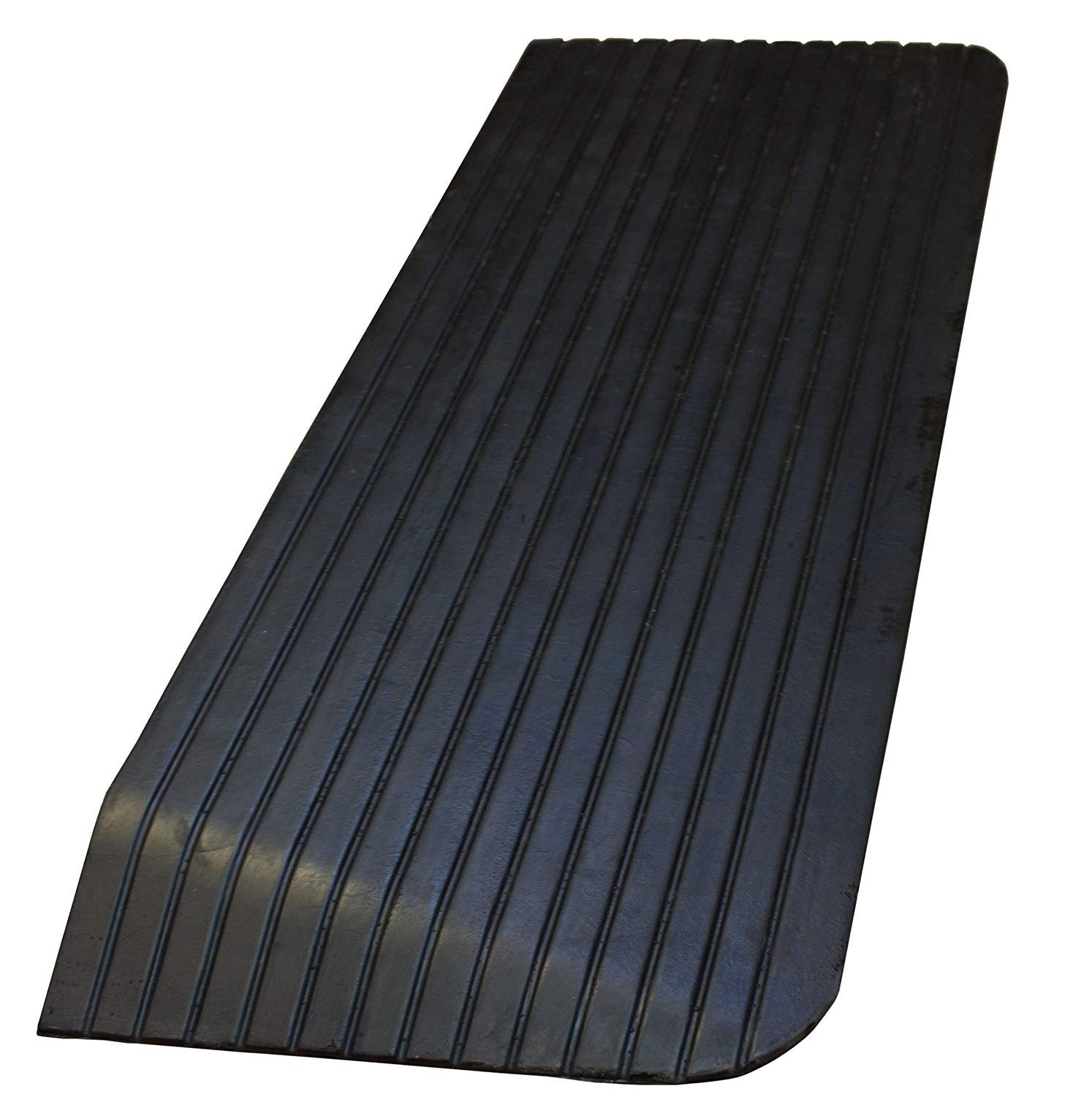 RK Safety RK-RTR03 2-Inch Rise Solid Rubber Wheelchair Ramp (Set of 2) - Heavy Duty Threshold Ramps for Scooters, Power Chairs & Mobility Devices - Indoor/Outdoor Use for Homes, Vehicles & Doorways