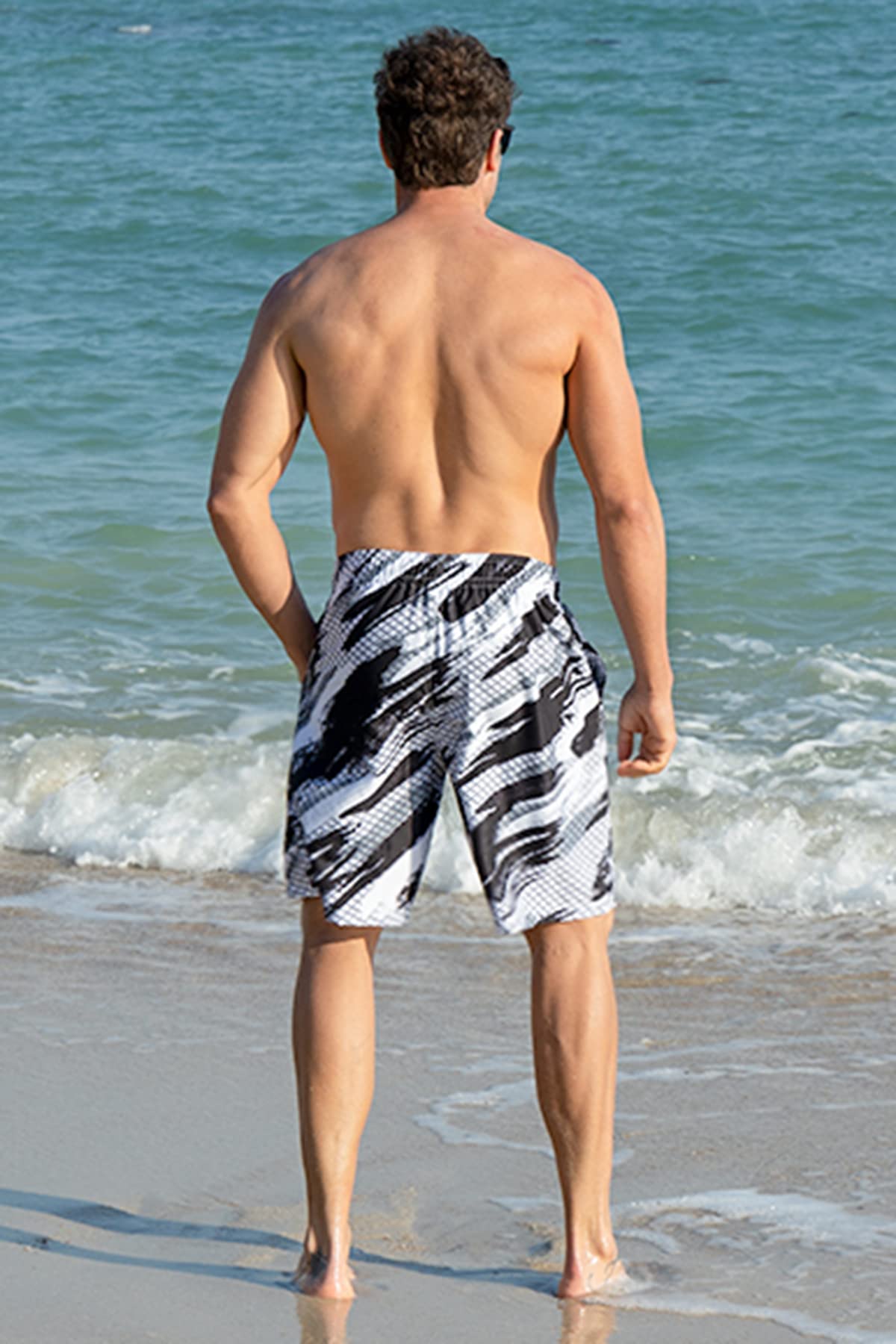 Goodstoworld Men's Funny Swim Trunks with Compression Liner - 2-in-1 Quick-Dry 9
