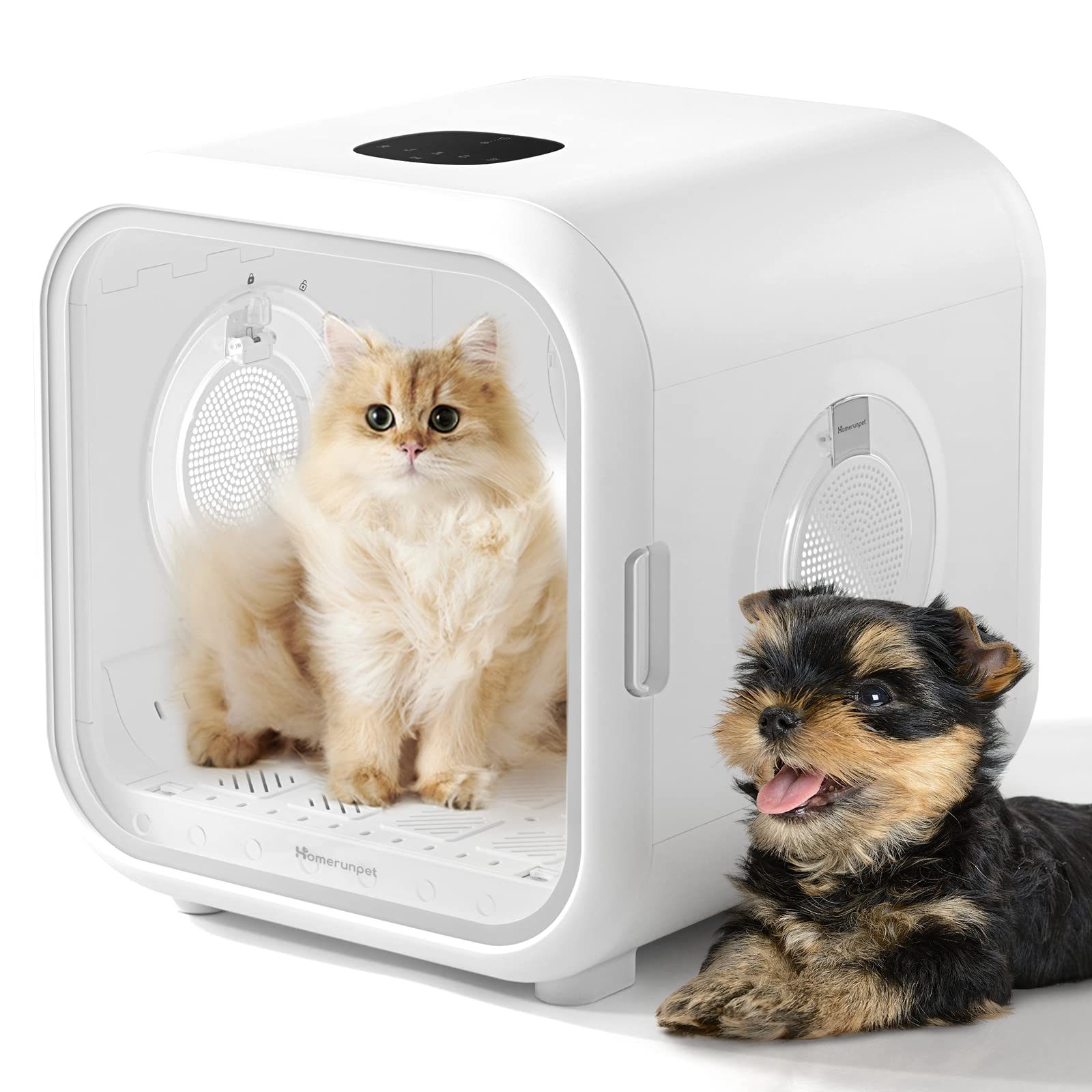 HomeRunPet Drybo Plus Automatic Pet Dryer Box - Ultra Quiet Smart Temperature Control 360° Efficient Drying for Cats & Small Dogs - Perfect for Grooming, Post-Bath Drying & Pet Spa Days
