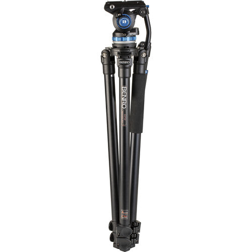 Benro A373F Aluminum Single Tube Tripod with S6Pro Fluid Video Head - Professional Camera Tripod for DSLR, Mirrorless & Video Cameras - Perfect for Travel, Vlogging & Outdoor Photography