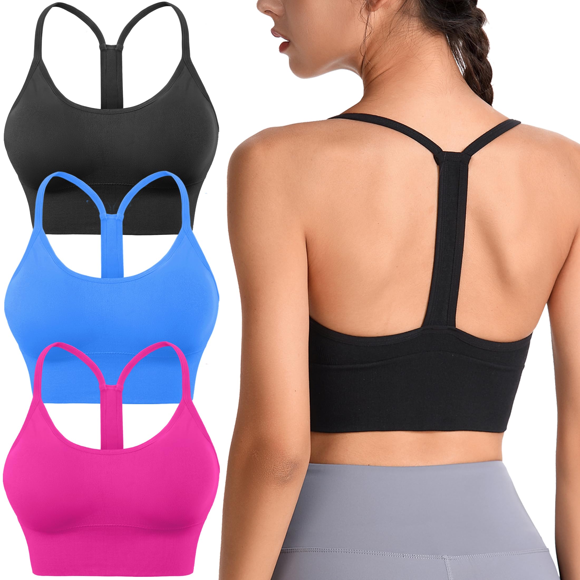Evercute Padded Racerback Sports Bra for Yoga & Workout