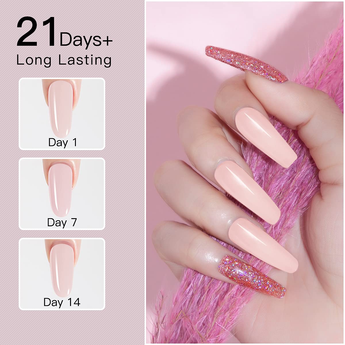 ROSALIND 6-Piece 15ML Semi-Permanent Poly Nail Gel Extension Kit - Professional UV/LED Gel Polish Set for Long-Lasting Manicures | Perfect for Salon, Home Use & Nail Art Designs