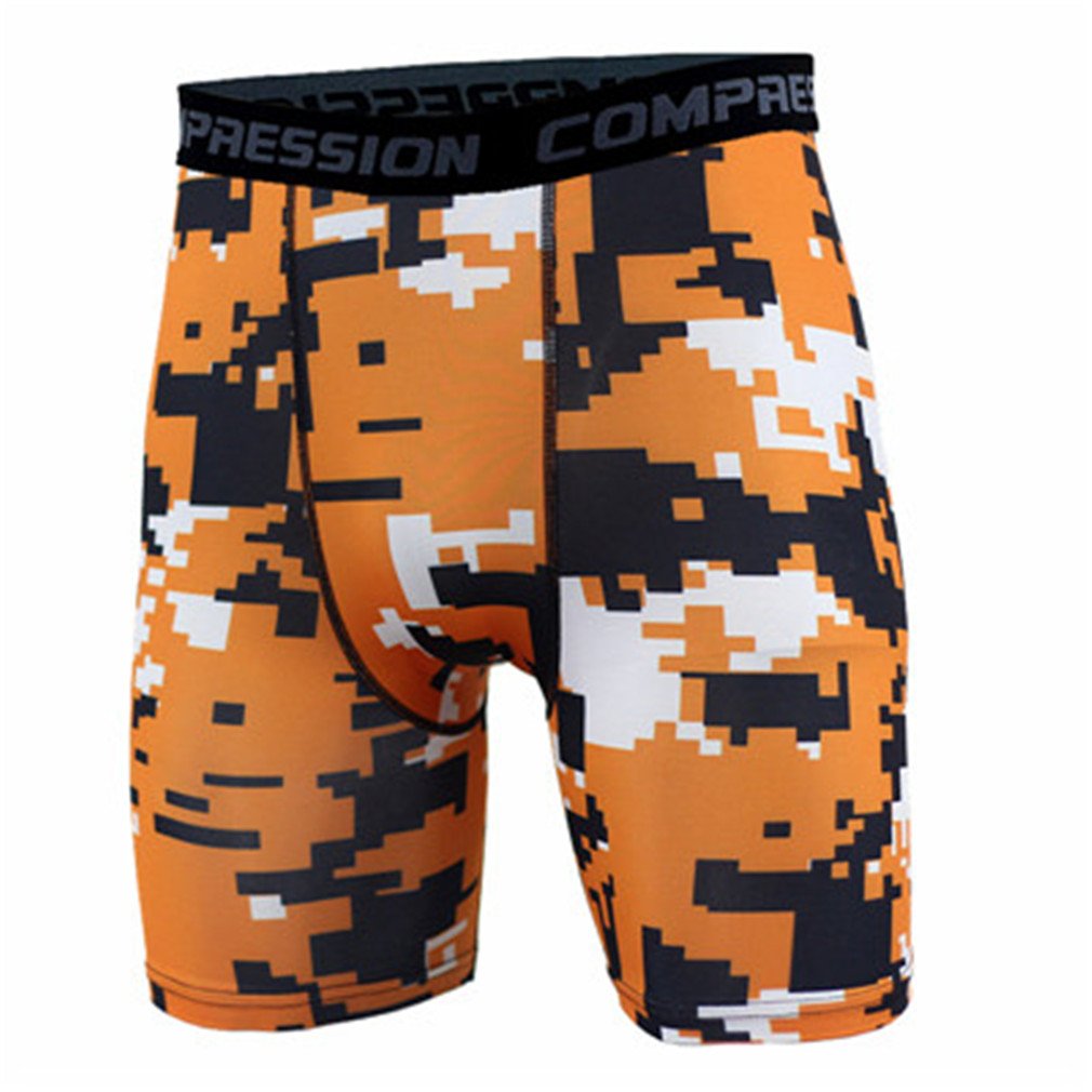 Men's Compression Shorts - Workout Gym Tights for CrossFit, Bodybuilding & Fitness - Camo Design - Moisture Wicking & Muscle Support for Training, Running & Sports Activities