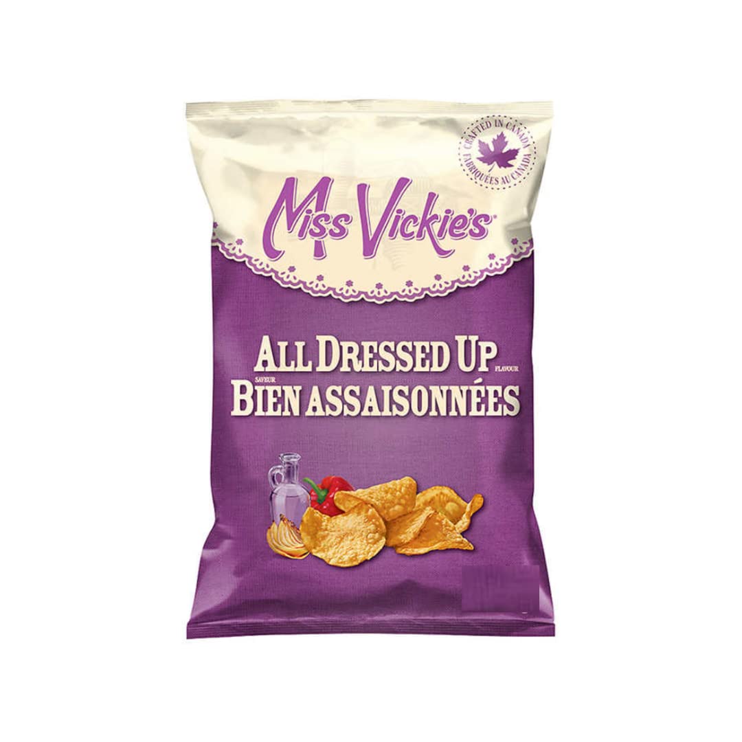 Miss Vickie's Kettle Cooked All Dressed Potato Chips - 7oz (Pack of 3) | Gluten Free, Cholesterol Free Canadian Snack | Perfect for Parties, Road Trips & Vending Machines | Shipped from USA