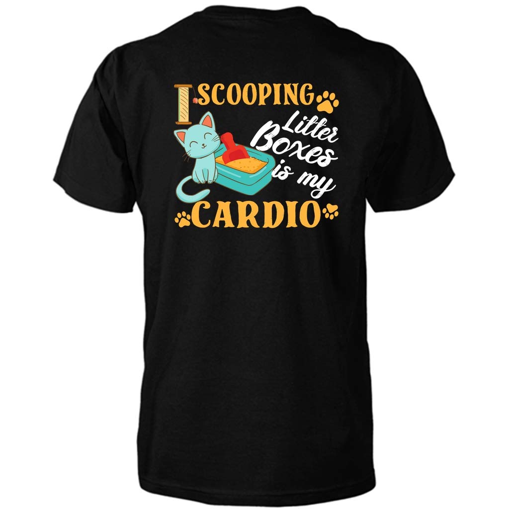 Funny Cat Lover T-Shirt for Women - Cute 'Litter Box Cardio' Graphic Tee Gift for Cat Moms | Perfect for Casual Wear, Cat Parties & Gifts