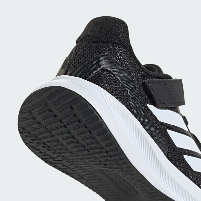 Adidas Kids Runfalcon 5 Hook & Loop Black/White Running Shoes - Lightweight & Comfortable for School, Play & Daily Activities
