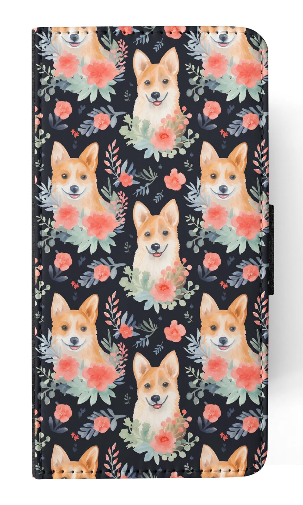 Swedish Vallhund Puppy Dog Pattern Faux Leather Flip Wallet Phone Case for Apple iPhone 13 - Cute Canine Design for Everyday Use & Gift Giving