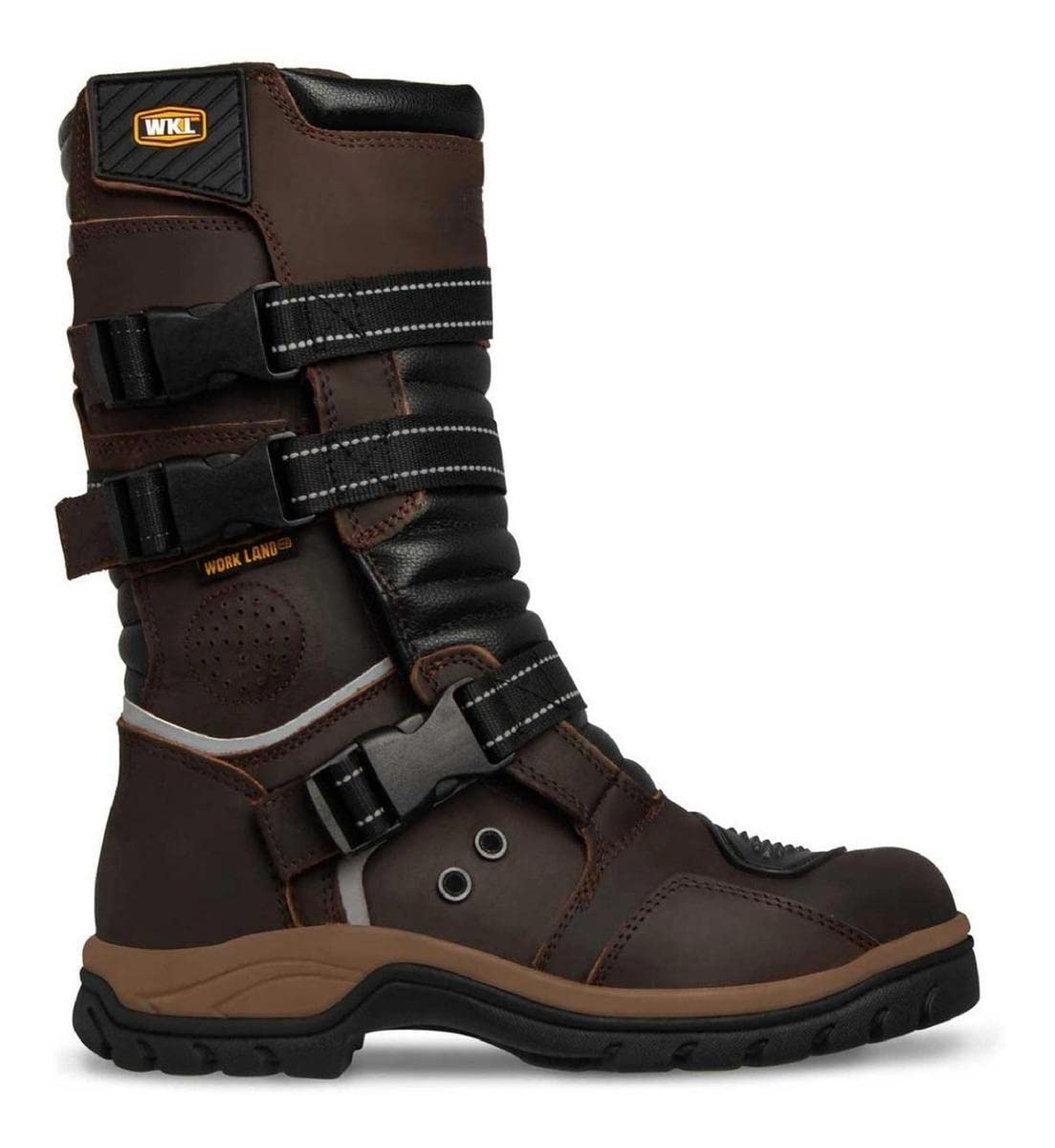 WORKLAND 77415 Men's Motorcycle Boots - Genuine Leather Riding Boots with Protective Features, Slip-Resistant Rubber Sole & Reflective Design - Durable Work Boots for Motorcycle Enthusiasts - Perfect for Long Rides, Commuting & Outdoor Adventures