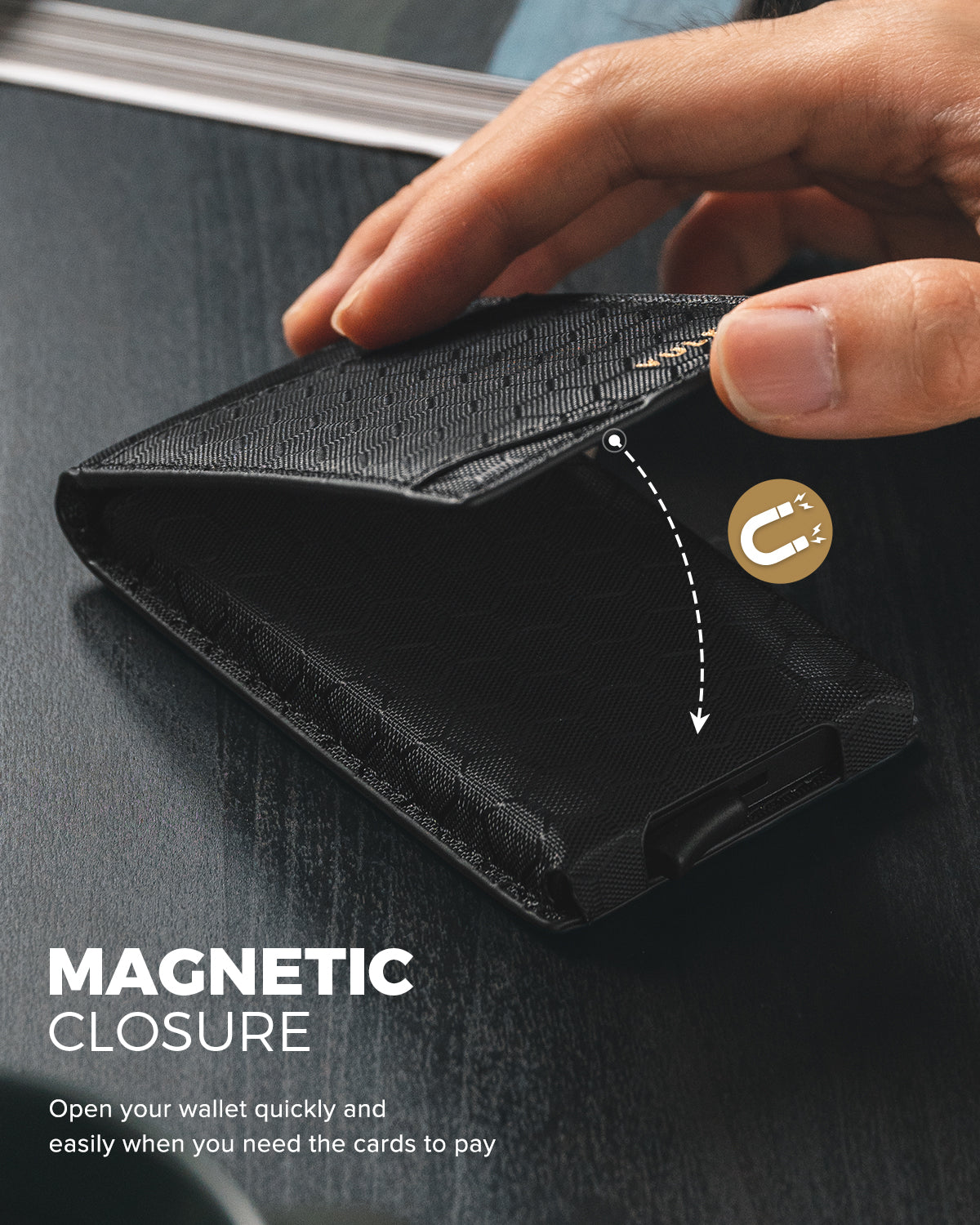 VC210 Removable Aluminum Card Holder - Slim Bifold Wallet with Magnetic Closure, ID Window & 2 Extra Card Slots | RFID Blocking Metal Wallet for Men & Women | Perfect for Travel, Business & Everyday Use