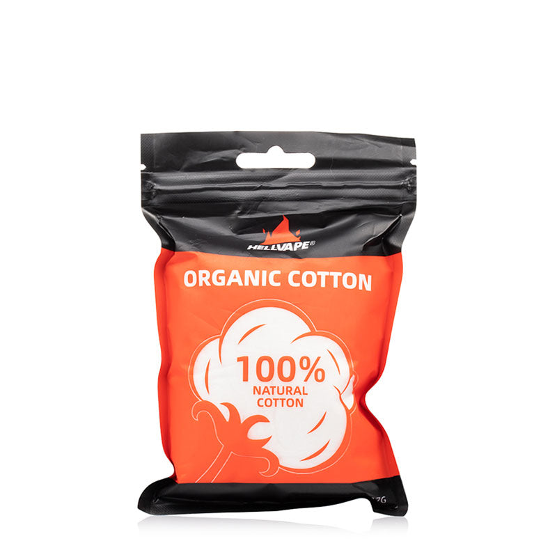 Hellvape Organic Cotton 17g - Premium Vape Cotton for RDA RTA Tanks - Natural Unbleached Japanese Cotton Wicks - Smooth Flavor & Cloud Production - Perfect for Vaping, DIY Coil Building & E-Cigarette Maintenance