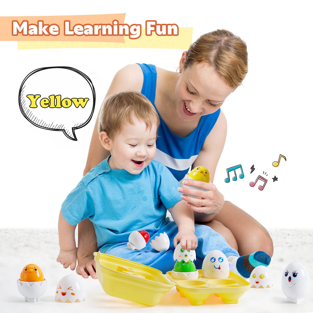 Easter Eggs Toys for Toddlers 1-3 Years - Montessori Learning Gifts for 1-2 Year Olds | Perfect for Birthday & Early Education