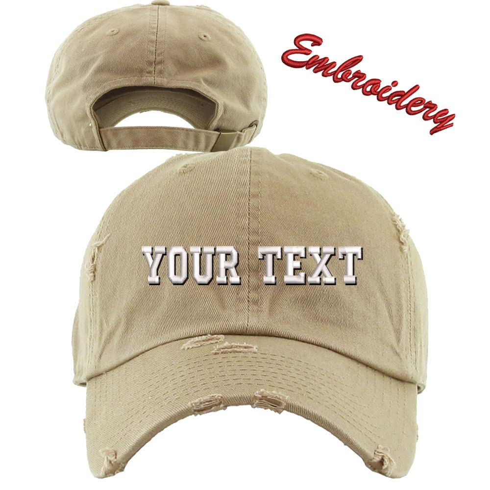 Vintage Distressed Baseball Cap KB4005 - Custom Embroidered & Monogram Hats for Men & Women - Personalized Caps for Sports, Outdoor & Casual Wear