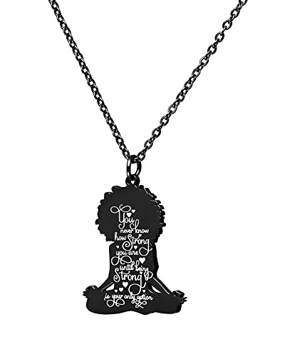 Black - Silhouette Yoga Necklace - 2