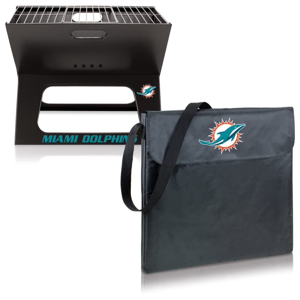 Portable NFL X-Grill Charcoal BBQ Grill for Camping, Tailgating & Outdoor Cooking - Perfect for Backyard Parties, Picnics and Game Day Grilling