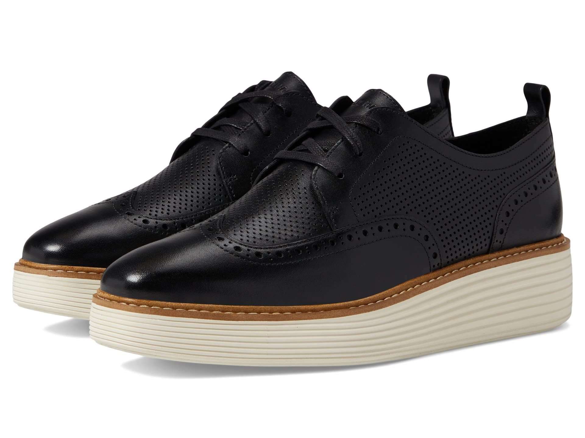 Cole Haan Women's OriginalGrand Platform Wingtip Oxford Shoes - Comfortable & Stylish Leather Dress Shoes for Work, Office & Formal Occasions