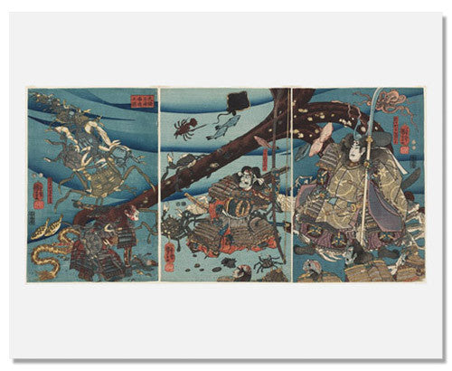 Utagawa Kuniyoshi - At the Bottom of the Sea in Daimotsu Bay Japanese Ukiyo-e Art Print | Vintage Asian Wall Decor for Home & Office | Perfect for Art Collectors and Japanese Culture Enthusiasts