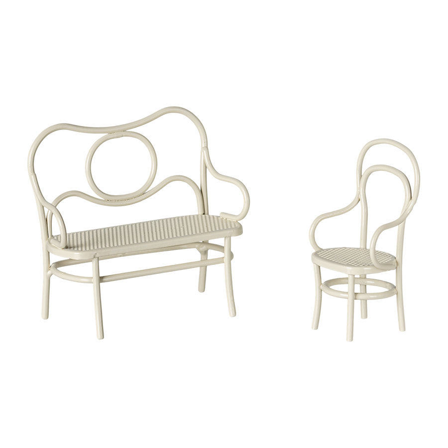 Maileg Cafe Set - Miniature Mouse Dollhouse Toy in Off White | Perfect for Pretend Play, Kids Tea Parties & Collectible Displays