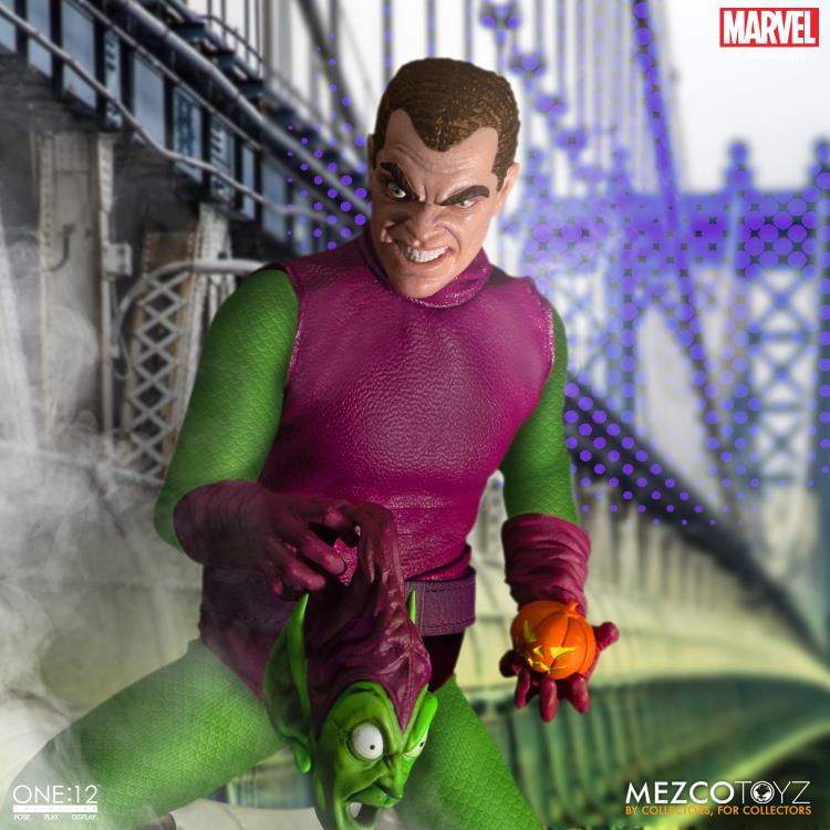Mezco One:12 Collective Green Goblin Action Figure - Premium 6-Inch Marvel Collectible for Display & Role Play - Perfect for Comic Fans & Collectors