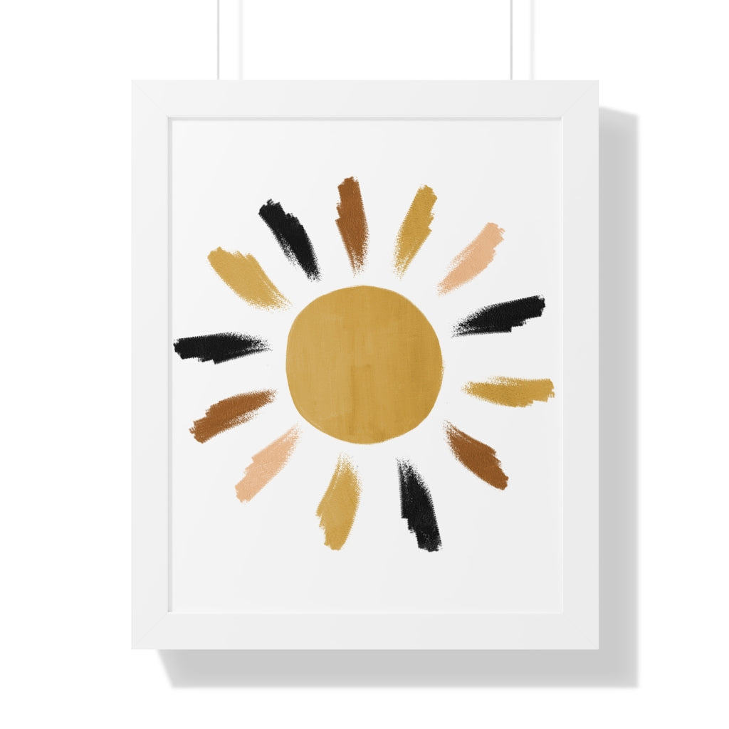 Modern Sunshine Framed Vertical Poster - Wall Art Decor for Living Room, Bedroom & Office - Perfect for Home & Office Decoration