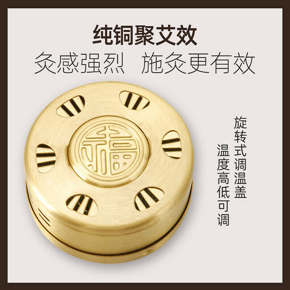 Portable Moxibustion Box - Copper Moxa Therapy Tool with Wormwood for Head & Body Pain Relief - Perfect for Home Use, Relaxation & Traditional Chinese Medicine Therapy