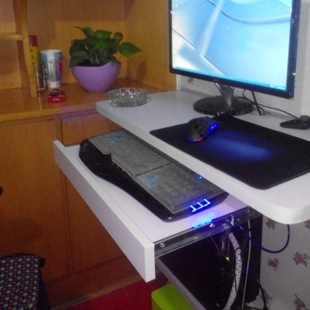 Wall Mounted Computer Desk - Space Saving Home Office Desk with Waterproof & Corrosion Resistant Surface - Perfect for Small Bedrooms, Dorm Rooms & Studio Apartments