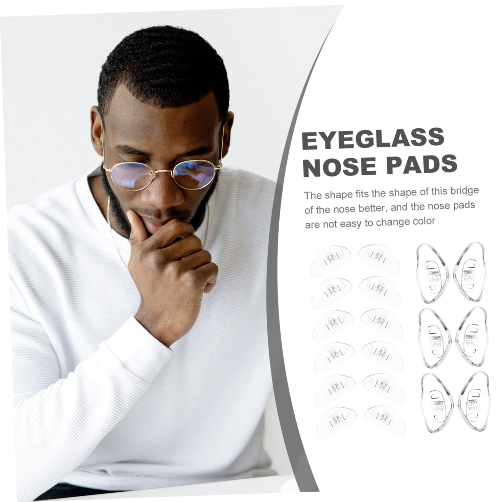 Healvian 100 Pairs Soft Silicone Nose Pads for Glasses - Anti-Slip Comfortable Eyewear Nose Pad Replacement - Perfect for Reading, Computer Work and Daily Wear