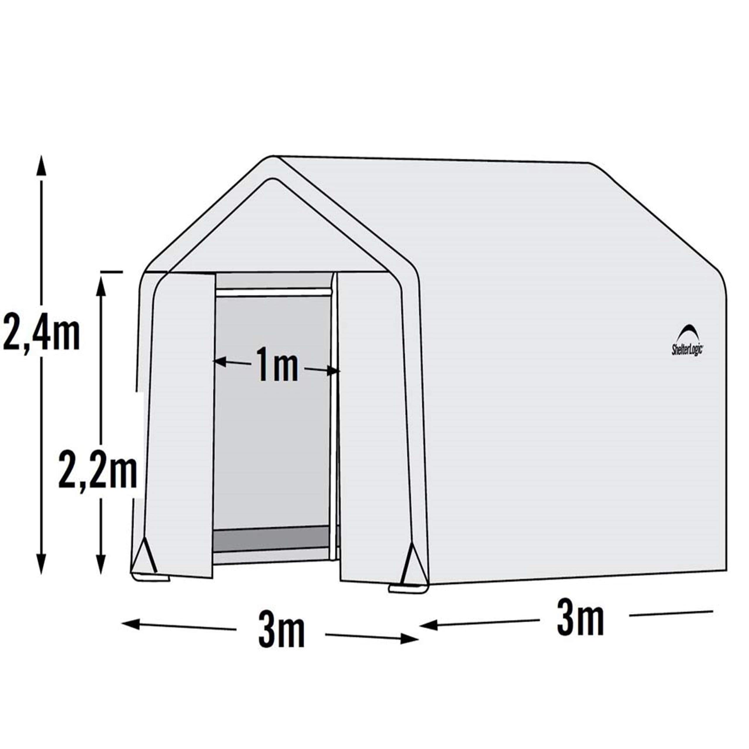 ShelterLogic 10' x 10' GrowIT Greenhouse-in-a-Box - Easy Flow Peak Roof, Waterproof Translucent Cover, Durable Outdoor Grow House for Gardening, Plant Protection & Year-Round Growing - Perfect for Backyards, Patios & Small Farms