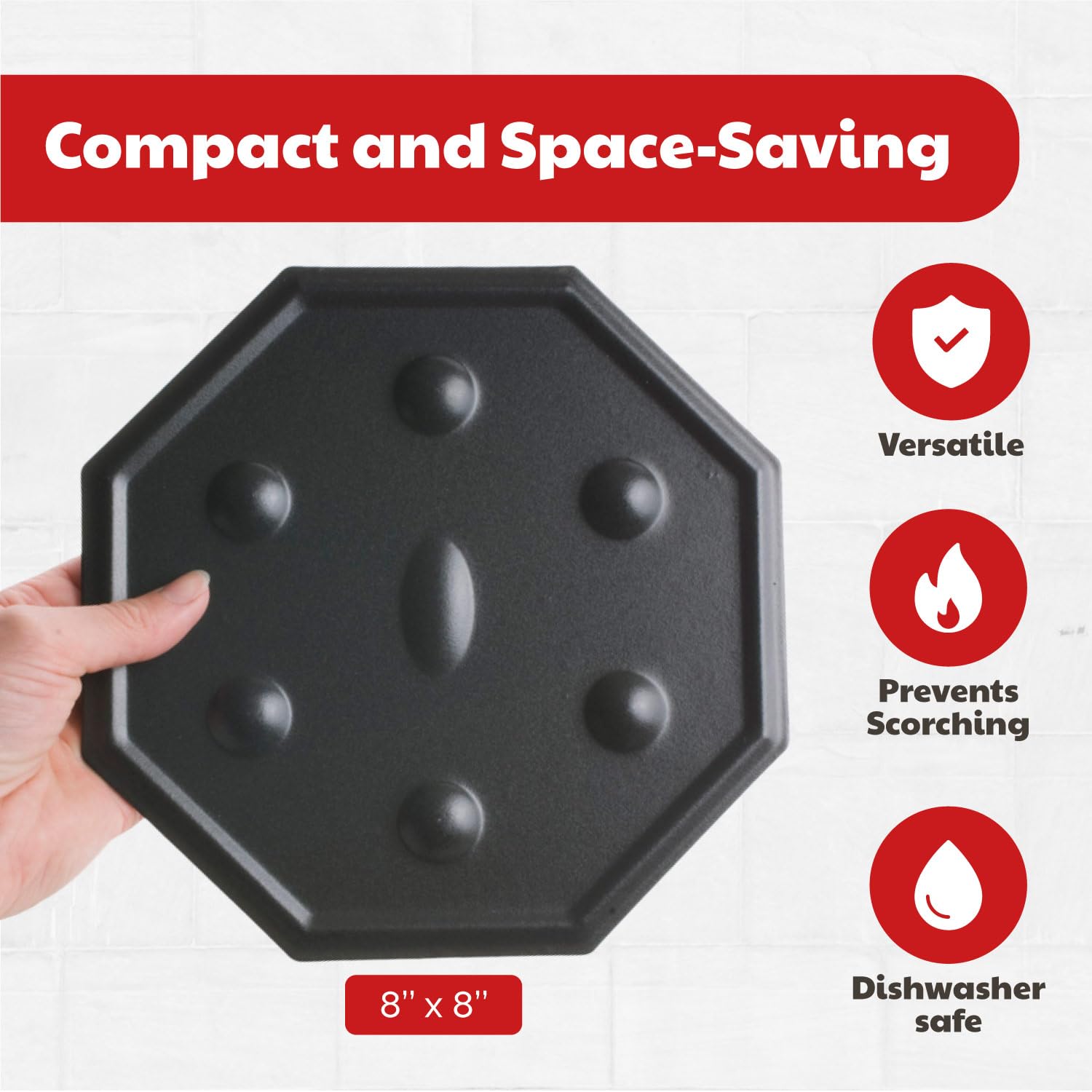 **SimmerMat Heat Diffuser for Gas & Electric Stoves - 4 Pack Stainless Steel Flame Diffuser Plates - Slow Cooking & Simmering Accessories - Dishwasher Safe Stove Top Cover - Perfect for Sauces, Stews & Low-Heat Cooking**