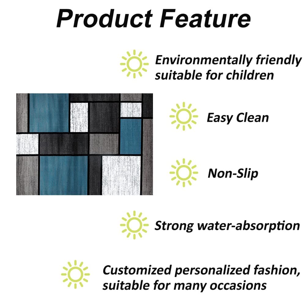 Non-Slip Grid Carpet - Modern Nordic Geometric Area Rug for Home, Bedroom, Living Room, Game Room, Kitchen & Bathroom - 39.5 x 78.7 Inch Floor Mat - Perfect for Dorm, Office, Nursery & Entryway Decor