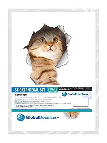 2 Pack 3D Cat Stickers - Funny Reaching Cat Wall Decals for Home Decor, Fridge, Toilet, Windows - Peel & Stick Vinyl Art for Bedroom, Office, Dorm Room