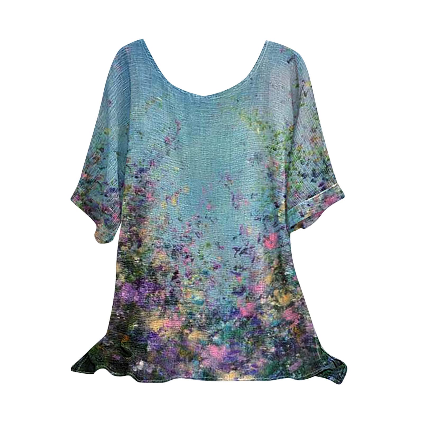 Women's Summer V-Neck Lace Crochet Tunic Tops - Flowy Casual Blouse Shirts for Beach, Vacation & Everyday Wear