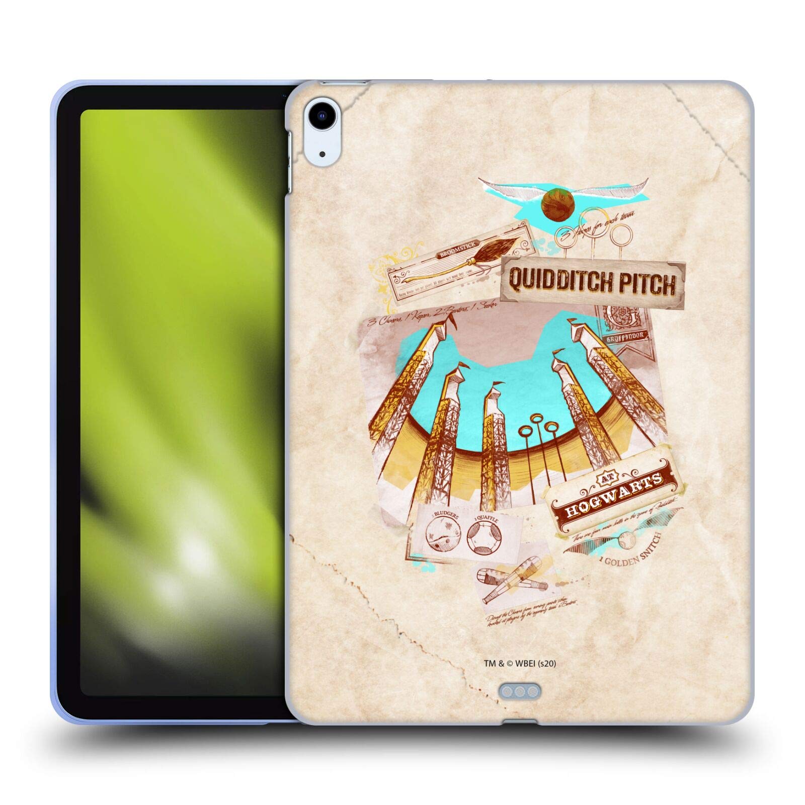 Head Case Designs Harry Potter Quidditch Pitch iPad Air Case - Officially Licensed Deathly Hallows XXI Soft Gel Cover for Apple iPad Air 2020/2022 - Perfect for School, Work, and Travel