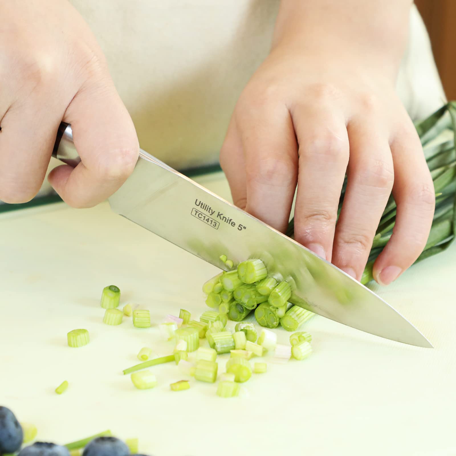 TUO 5-Inch Utility Knife - German High Carbon Stainless Steel Multi-Purpose Chef Knife for Meat, Vegetables & Fruits - Ergonomic Pakkawood Handle - Osprey Series with Gift Box - Perfect for Home Cooking, Camping, Hiking & Outdoor Adventures - Ideal for Kitchen Prep, BBQ, Picnics & Survival Gear - Great for Everyday Use, Professional Chefs, Campers & Outdoor Enthusiasts