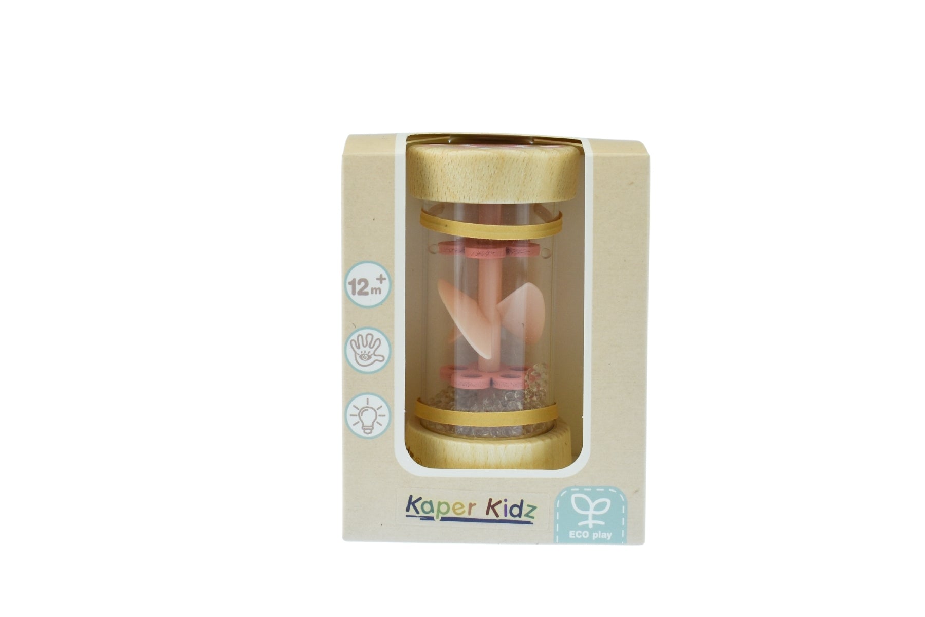 EcoWhirlie Wooden Baby Rattle Toy - Natural Wooden Shaker for Newborns & Infants - Perfect for Sensory Play, Teething & Early Learning Development