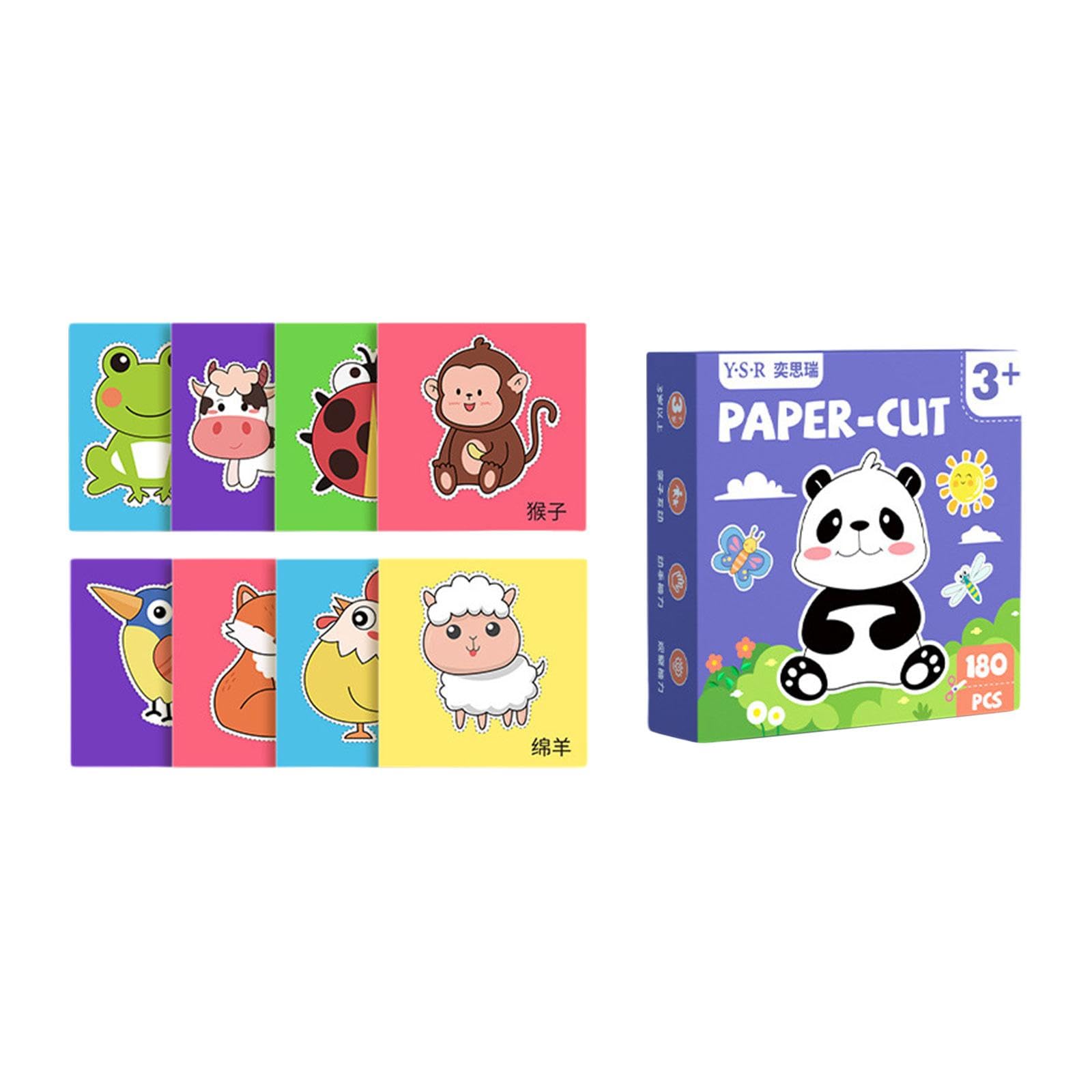 Menolana Kids Paper Cutting Craft Kit - Fun Scissors Activity Set for Boys & Girls | Origami Paper Art with Animal Themes | Perfect for Holidays, School Projects & Creative Play
