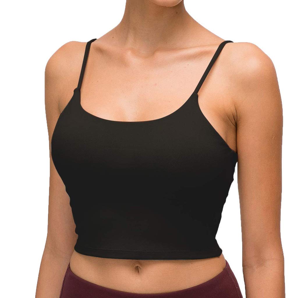 WUAI Women's Workout Crop Top - Sexy Racerback Sports Bra for Running, Yoga & Fitness - Breathable Activewear Tank Top for Gym, Exercise & Daily Wear