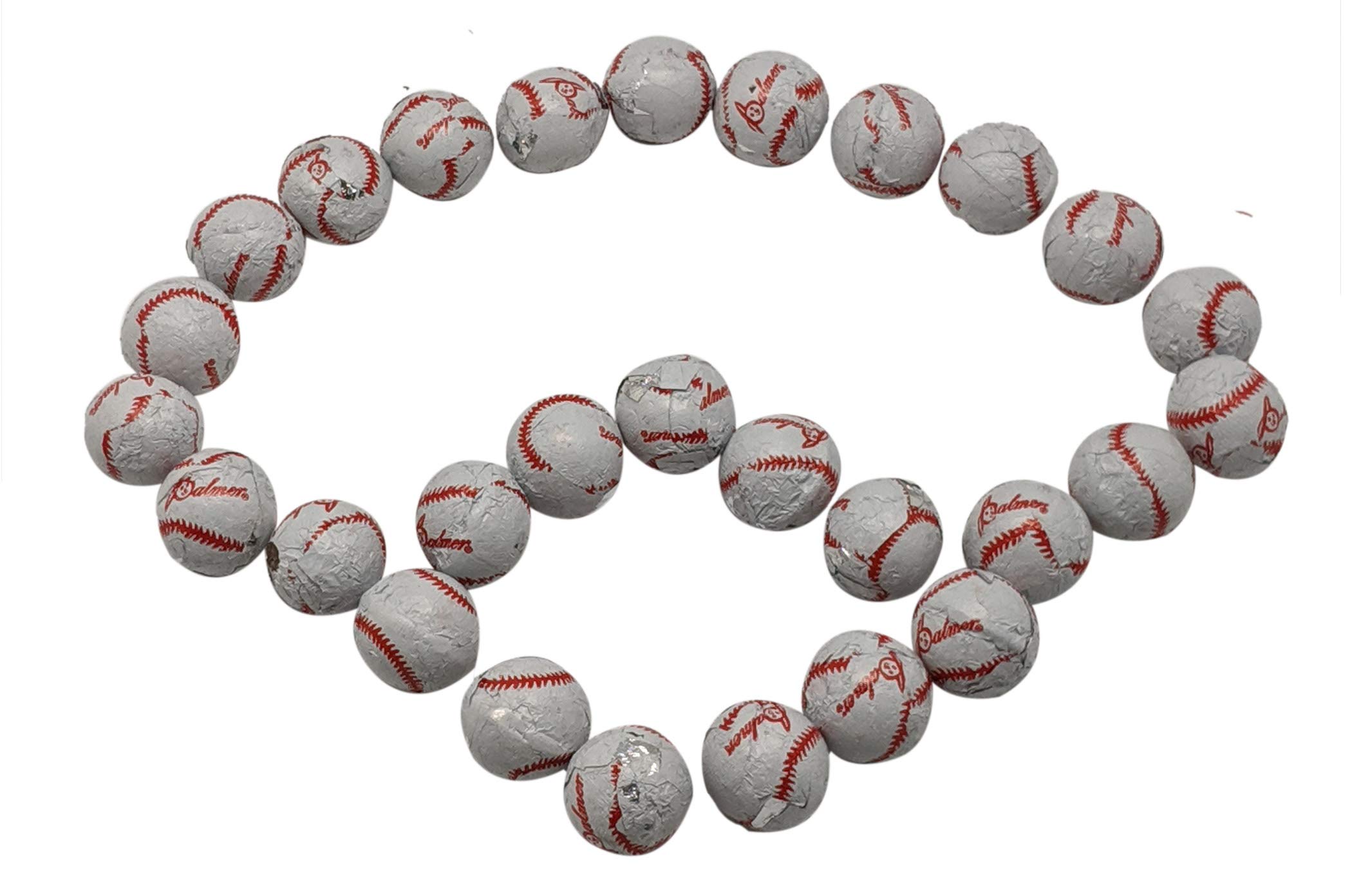 Premium Chocolate Baseballs - 1 LB Resealable Bulk Candy Bag (Approx. 80 Pieces) - Individually Foil Wrapped Mini Chocolate Balls - Sports Themed Party Favors, Game Day Snacks & Birthday Treats
