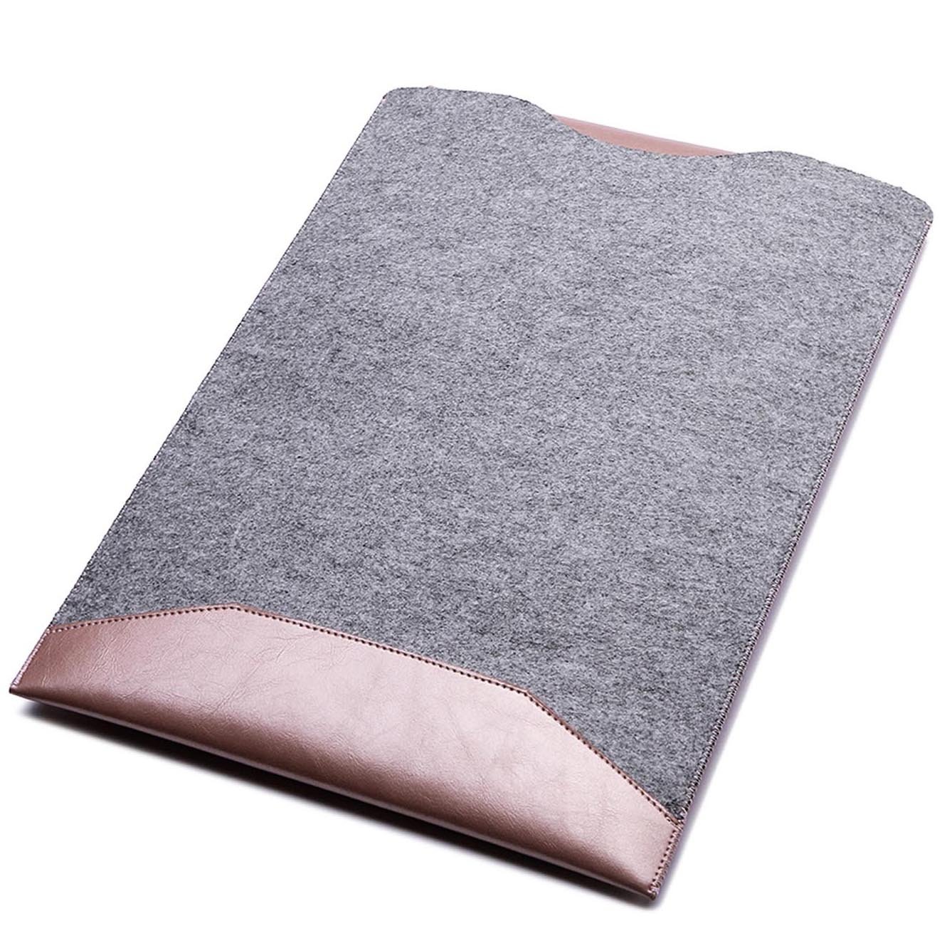 Premium Soft Wool Felt & Microfiber Leather Laptop Sleeve for MacBook Pro 13