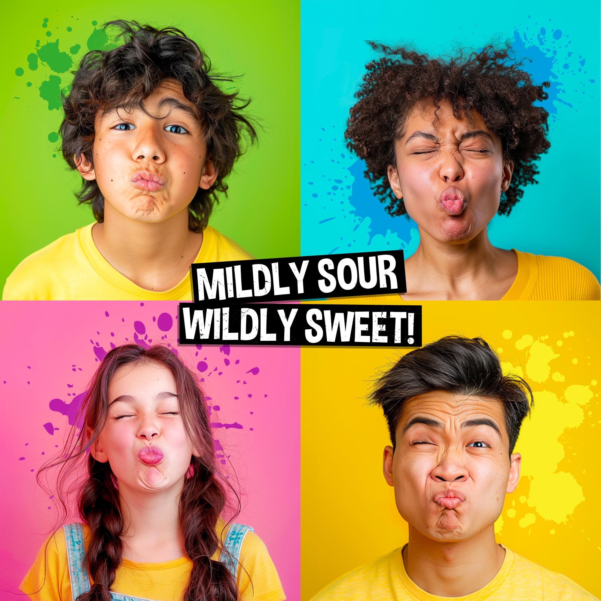WARHEADS Sour Chewy Candy Cubes - Assorted Fruit Flavors (Orange, Watermelon, Blue Raspberry, Black Cherry, Strawberry, Green Apple) - 5 lb Bulk Bag - Perfect for Parties, Movie Nights & Office Snacks