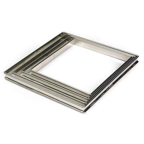 Square Tart Ring - Stainless Steel Baking Mold for Perfect Pastries | Ideal for Tarts, Quiches & Pies - Home Baking & Professional Kitchen Use
