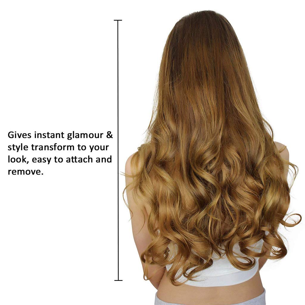 RemeeHi 100% Remy Human Hair Extensions - 5 Clip-in One Piece (80g, 25cm/22 Inch) Dark Chocolate Brown #6 | Natural Looking Hair Extensions for Volume & Length | Perfect for Parties, Weddings & Daily Styling