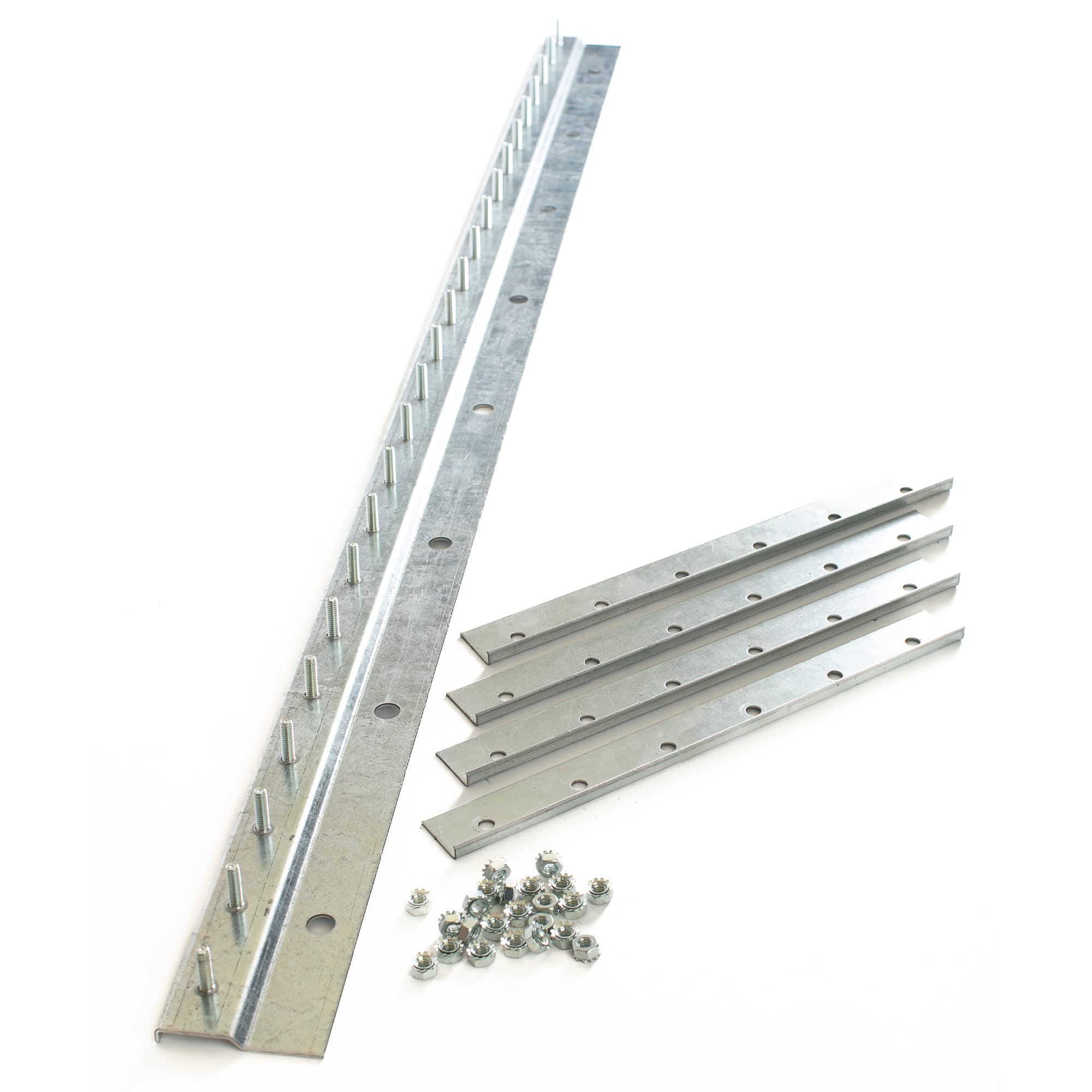 RESILIA Heavy Duty Industrial Mounting Brackets for Strip Curtain Doors - 8ft Steel Strip Kit with Two 4ft Brackets - Warehouse, Loading Dock & Cold Storage Door Installation