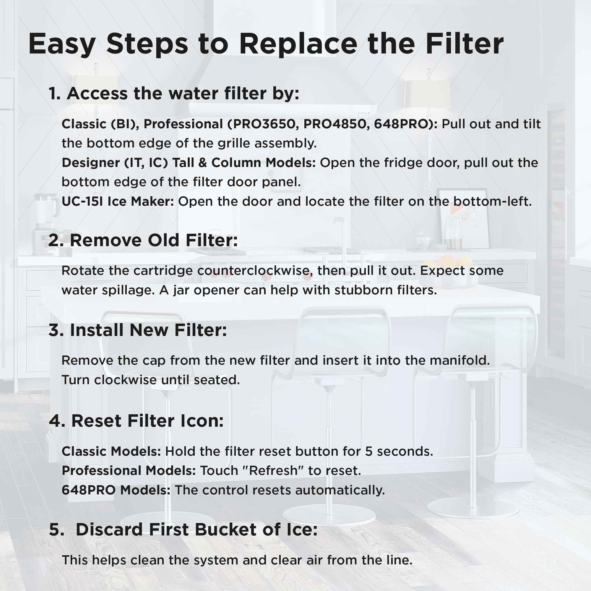 Sub-Zero Refrigerator Replacement Water Filter 4204490 & Air Filter 7007067 Combo Pack - Compatible with Sub-Zero Fridges - Improves Water Taste & Air Quality for Kitchen & Home Use